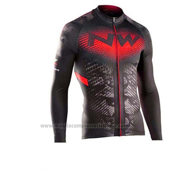 2019 Abbigliamento Ciclismo Northwave Nero Rosso Manica Lunga e Salopette