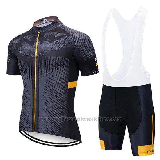 2020 Abbigliamento Ciclismo Northwave Grigio Nero Giallo Manica Corta e Salopette