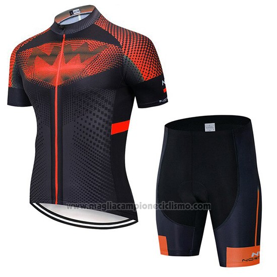 2020 Abbigliamento Ciclismo Northwave Nero Arancione Manica Corta e Salopette