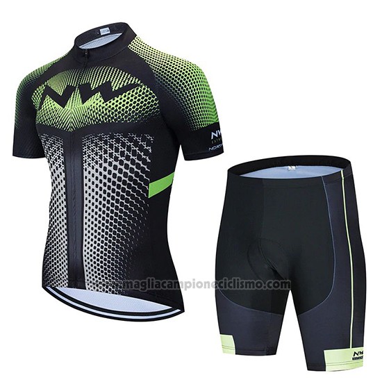 2020 Abbigliamento Ciclismo Northwave Nero Bianco Verde Manica Corta e Salopette