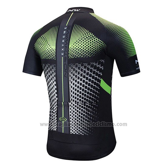2020 Abbigliamento Ciclismo Northwave Nero Bianco Verde Manica Corta e Salopette