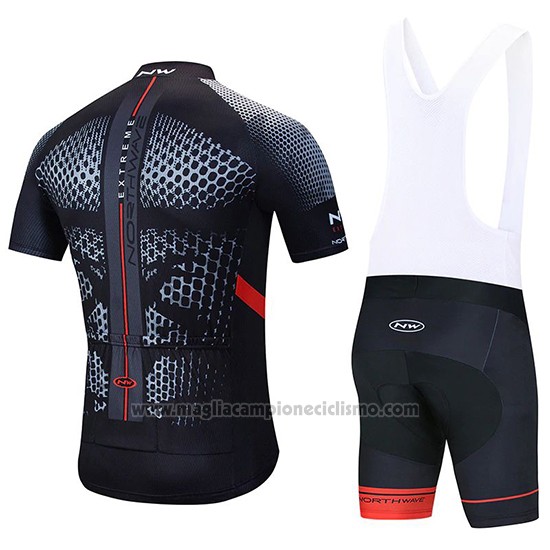 2020 Abbigliamento Ciclismo Northwave Nero Giallo Rosso Manica Corta e Salopette