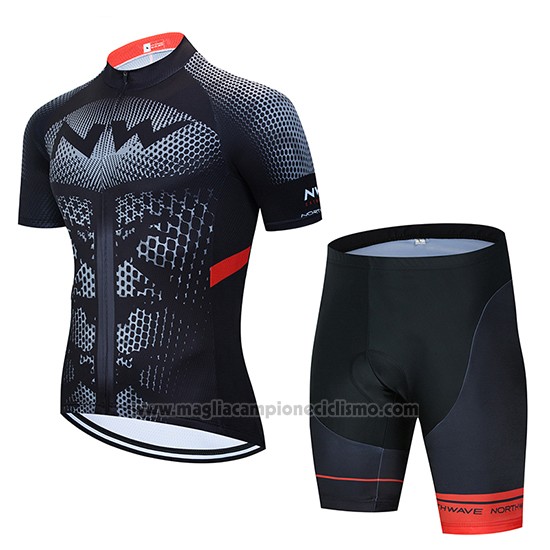 2020 Abbigliamento Ciclismo Northwave Nero Giallo Rosso Manica Corta e Salopette