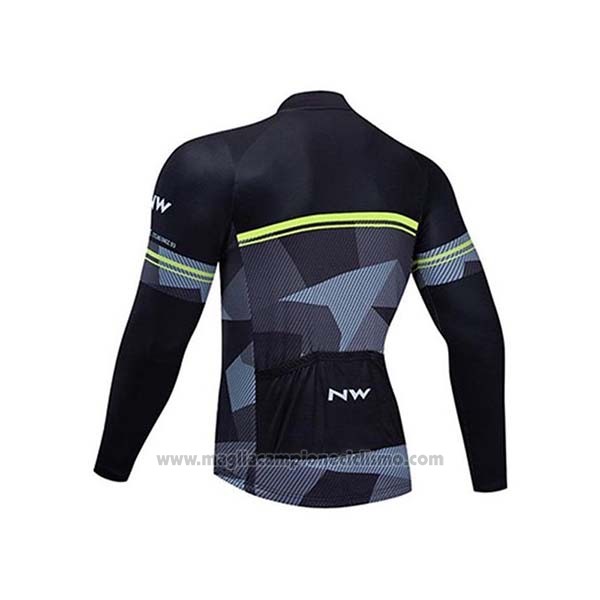 2020 Abbigliamento Ciclismo Northwave Nero Grigio Manica Lunga e Salopette