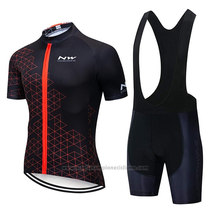 2020 Abbigliamento Ciclismo Northwave Nero Rosso Manica Corta e Salopette(1)