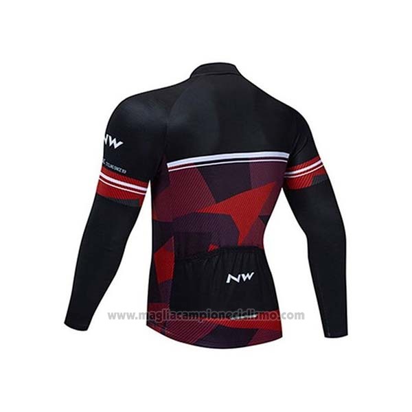 2020 Abbigliamento Ciclismo Northwave Nero Rosso Manica Lunga e Salopette