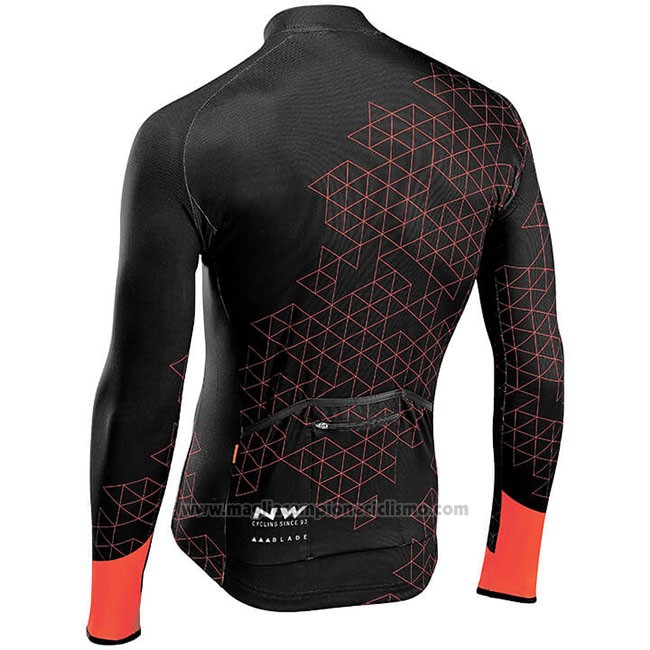 Abbigliamento Ciclismo Northwave Rosso Nero Manica Lunga e Salopette