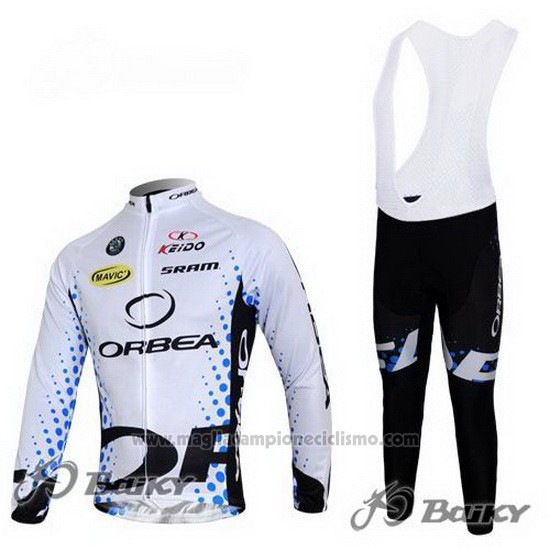 2013 Abbigliamento Ciclismo Orbea Nero e Bianco Manica Lunga e Salopette