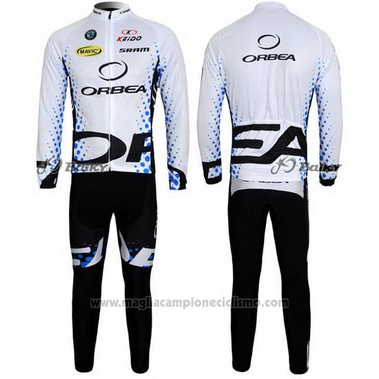 2013 Abbigliamento Ciclismo Orbea Nero e Bianco Manica Lunga e Salopette