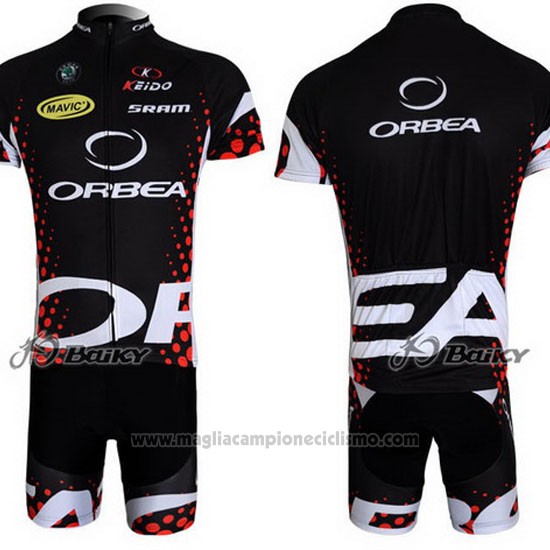 2013 Abbigliamento Ciclismo Orbea Nero e Rosso Manica Corta e Salopette