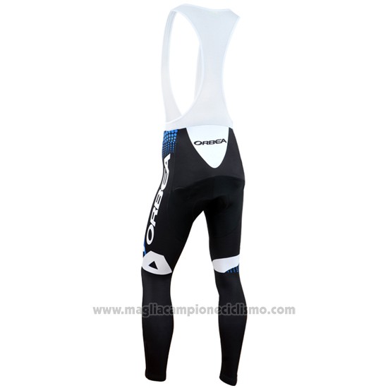 2014 Abbigliamento Ciclismo Orbea Nero e Blu Manica Lunga e Salopette