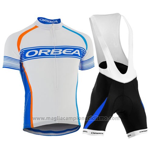 2015 Abbigliamento Ciclismo Orbea Celeste e Bianco Manica Corta e Salopette