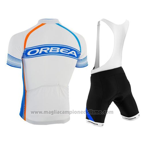 2015 Abbigliamento Ciclismo Orbea Celeste e Bianco Manica Corta e Salopette