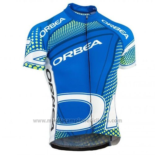 2015 Abbigliamento Ciclismo Orbea Celeste e Nero Manica Corta e Salopette