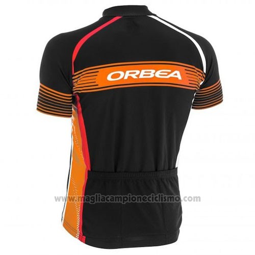 2015 Abbigliamento Ciclismo Orbea Nero e Arancione Manica Corta e Salopette