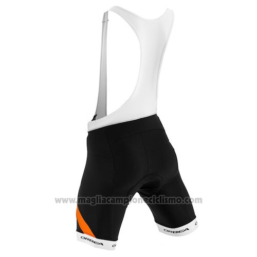2015 Abbigliamento Ciclismo Orbea Nero e Arancione Manica Corta e Salopette