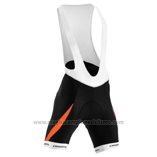 2015 Abbigliamento Ciclismo Orbea Nero e Arancione Manica Corta e Salopette