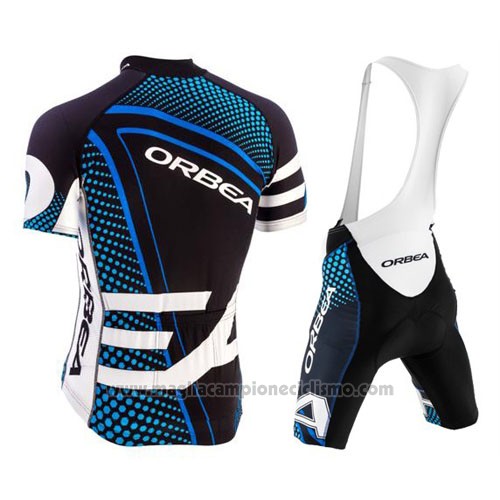 2015 Abbigliamento Ciclismo Orbea Nero e Blu Manica Corta e Salopette
