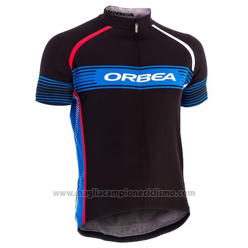 2015 Abbigliamento Ciclismo Orbea Nero e Celeste Manica Corta e Salopette