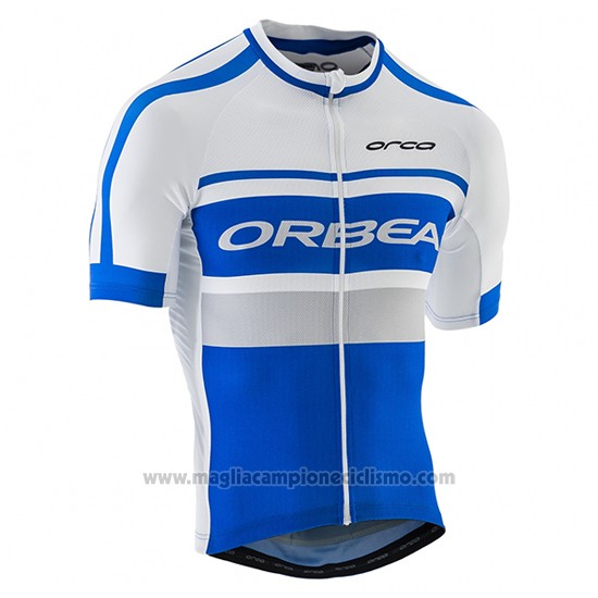 2017 Abbigliamento Ciclismo Orbea Bianco e Blu Manica Corta e Salopette