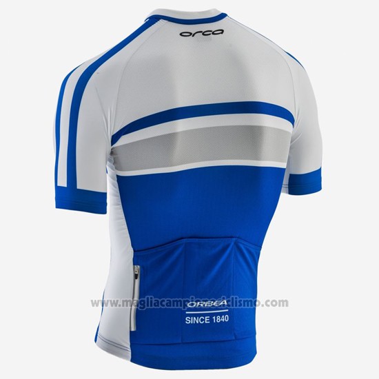 2017 Abbigliamento Ciclismo Orbea Bianco e Blu Manica Corta e Salopette