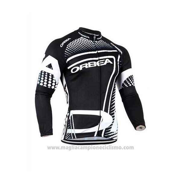 2017 Abbigliamento Ciclismo Orbea Bianco e Nero Manica Lunga e Salopette