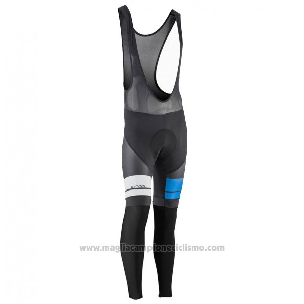 2017 Abbigliamento Ciclismo Orbea Nero e Bianco Manica Lunga e Salopette