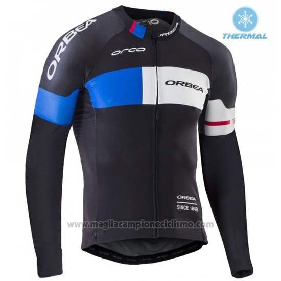 2017 Abbigliamento Ciclismo Orbea Nero e Blu Manica Lunga e Salopette