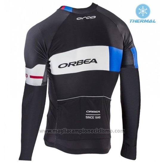 2017 Abbigliamento Ciclismo Orbea Nero e Blu Manica Lunga e Salopette