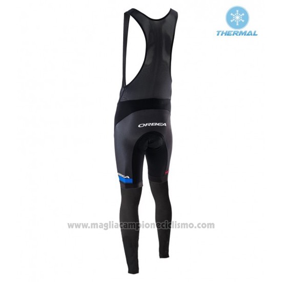 2017 Abbigliamento Ciclismo Orbea Nero e Blu Manica Lunga e Salopette