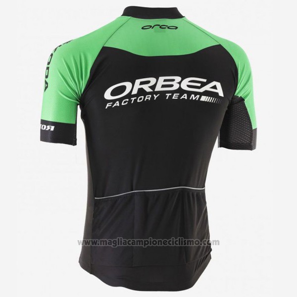2017 Abbigliamento Ciclismo Orbea Nero e Verde Manica Corta e Salopette