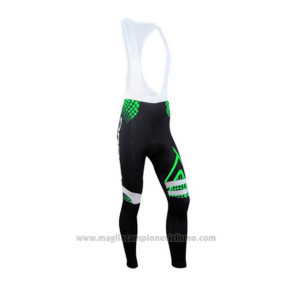 2017 Abbigliamento Ciclismo Orbea Verde e Nero Manica Lunga e Salopette