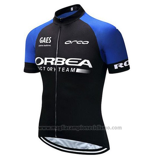 2018 Abbigliamento Ciclismo Orbea Nero e Blu Manica Corta e Salopette