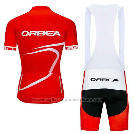 2019 Abbigliamento Ciclismo Orbea Rosso Nero Manica Corta e Salopette