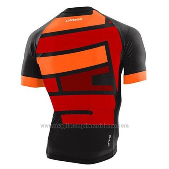 2020 Abbigliamento Ciclismo Orbea Nero Arancione Rosso Manica Corta e Salopette