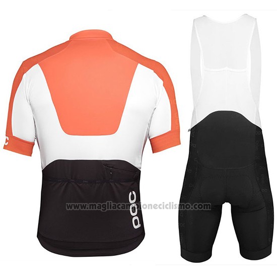 2018 Abbigliamento Ciclismo POC Arancione Bianco Nero Manica Corta e Salopette