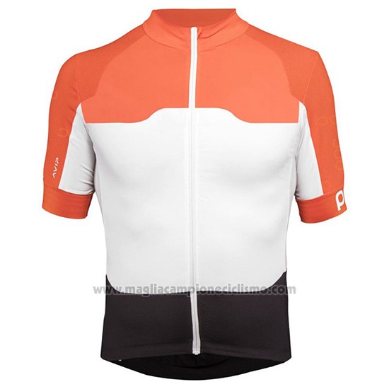 2018 Abbigliamento Ciclismo POC Arancione Bianco Nero Manica Corta e Salopette