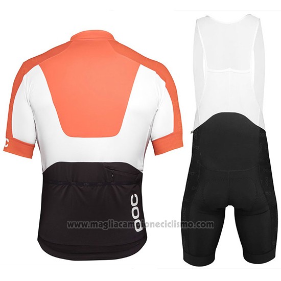2018 Abbigliamento Ciclismo POC Arancione e Bianco Manica Corta e Salopette