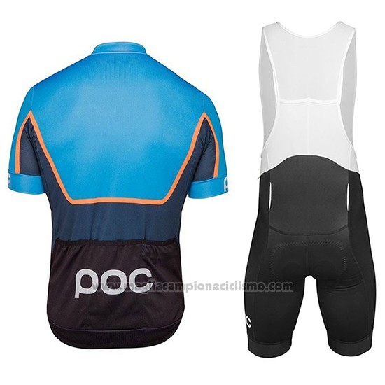 2018 Abbigliamento Ciclismo POC Essential Road Block Blu Manica Corta e Salopette