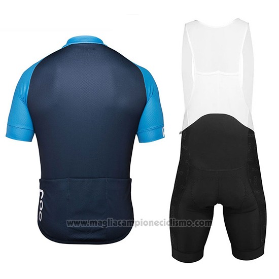2018 Abbigliamento Ciclismo POC Essential XC Blu e Nero Manica Corta e Salopette