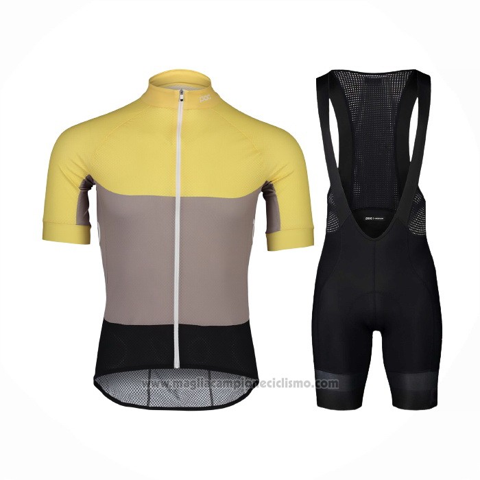 2021 Abbigliamento Ciclismo POC Giallo Manica Corta e Salopette