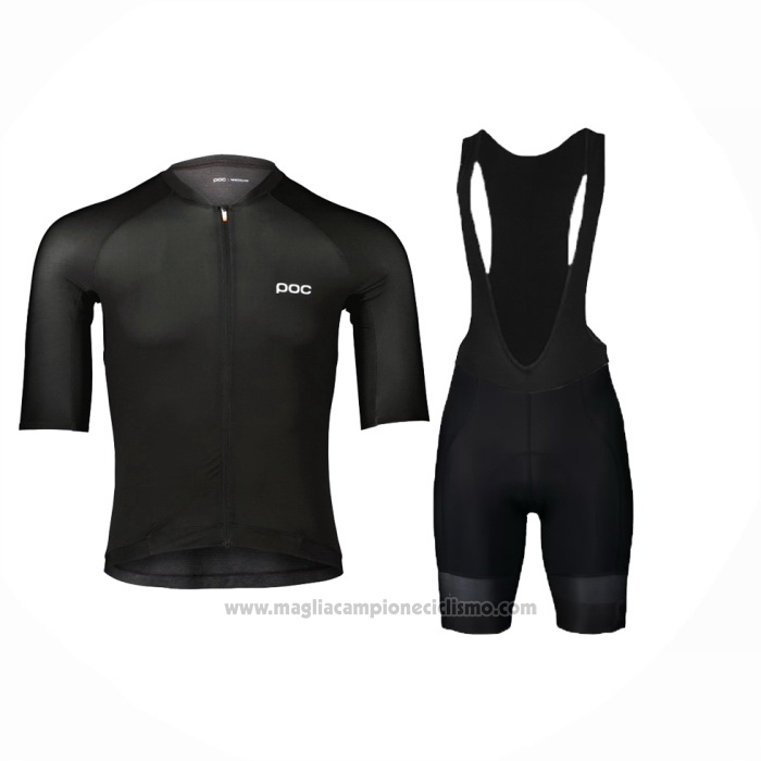 2024 Abbigliamento Ciclismo POC Nero Manica Corta e Salopette