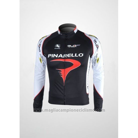 2010 Abbigliamento Ciclismo Pinarello Nero e Bianco Manica Lunga e Salopette