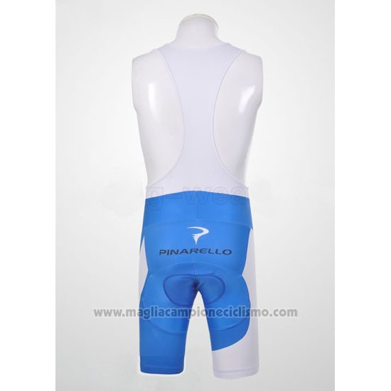 2011 Abbigliamento Ciclismo Pinarello Celeste e Bianco Manica Corta e Salopette