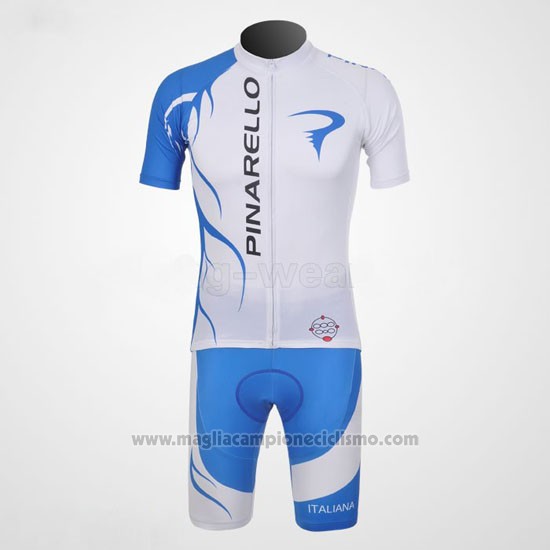 2011 Abbigliamento Ciclismo Pinarello Celeste e Bianco Manica Corta e Salopette