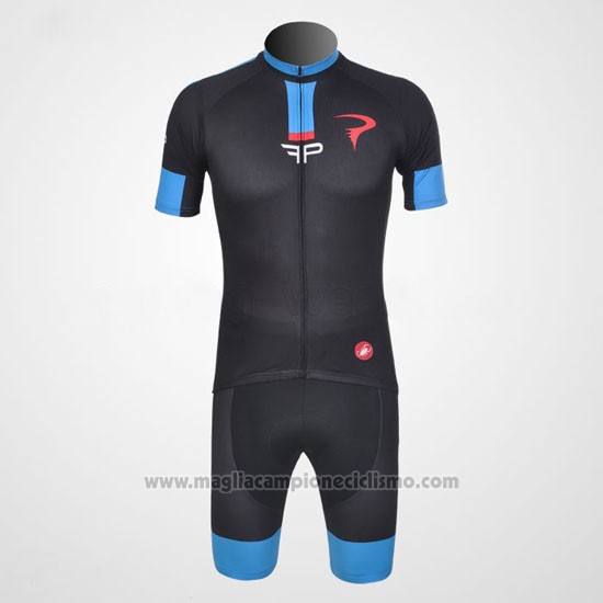 2011 Abbigliamento Ciclismo Pinarello Celeste e Nero Manica Corta e Salopette