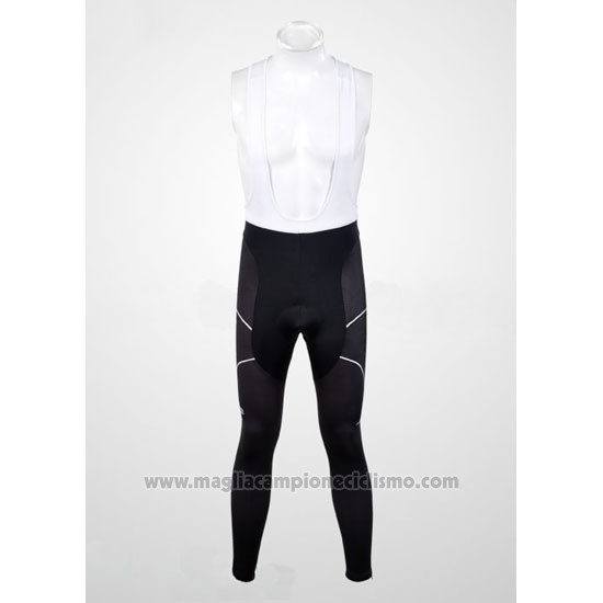2012 Abbigliamento Ciclismo Pinarello Nero e Bianco Manica Lunga e Salopette