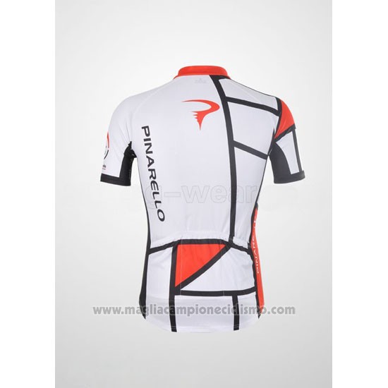 2012 Abbigliamento Ciclismo Pinarello Rosso e Bianco Manica Corta e Salopette