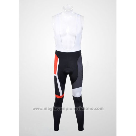 2012 Abbigliamento Ciclismo Pinarello Rosso e Bianco Manica Lunga e Salopette