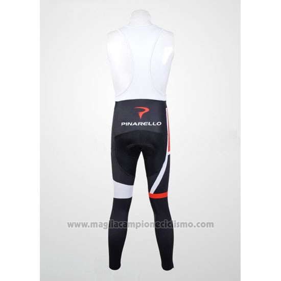 2012 Abbigliamento Ciclismo Pinarello Rosso e Bianco Manica Lunga e Salopette